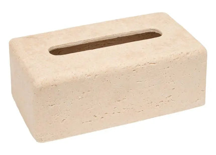 Caja de pañuelos rectangular "Anaya" de 14x25cm, color beige - 222981