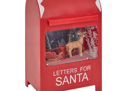 Buzón navideño iluminado con 4 LED blancos fríos, 23 cm de alto - 223554