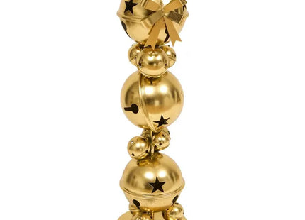 Juego de 12 campanas navideñas de metal dorado, de 85 cm de altura - 223573