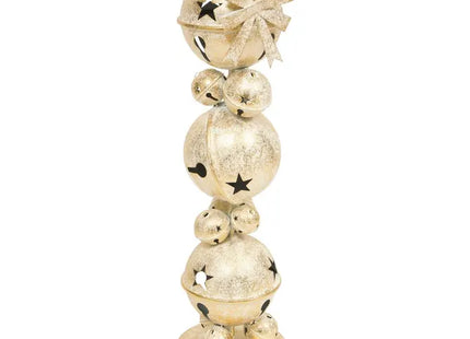 Juego de 12 campanas navideñas de metal dorado, de 85 cm de altura, para uso exterior - 223574