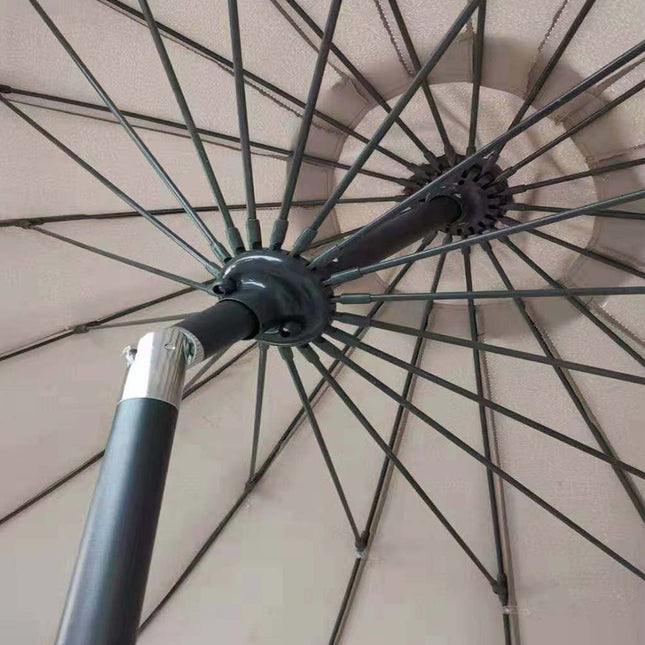 Sombrilla redonda inclinable SAÏGON 2.5m taupé - 231009