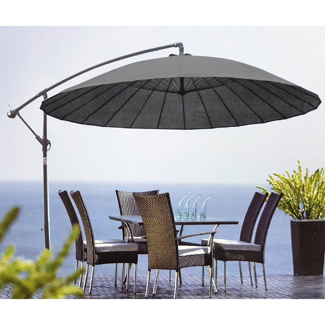 Sombrilla redondo descentrado 2,7m SAIGÓN gris - 233011