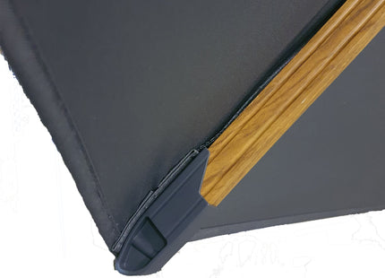 Sombrilla VARANGUE de aluminio estilo madera 3x3m rotatorio taupé - 233019