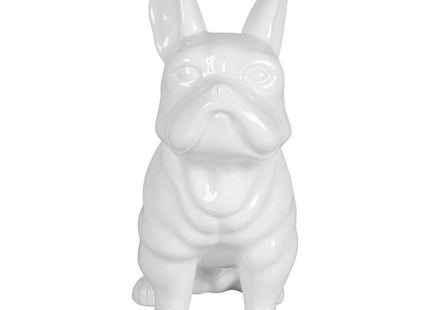 Perro Bulldog de cerámica blanca A23cm - 30789