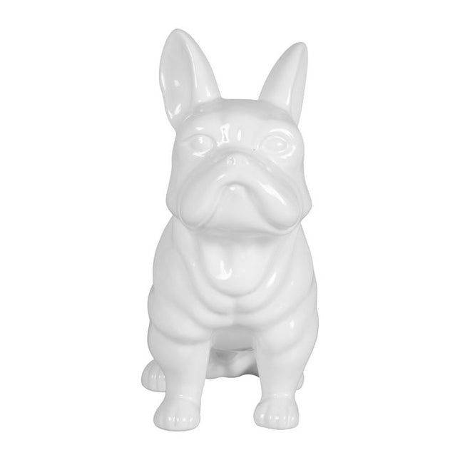 Perro Bulldog de cerámica blanca A23cm - 30789