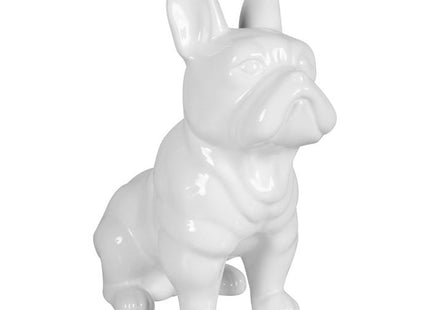 Perro Bulldog de cerámica blanca A23cm - 30789
