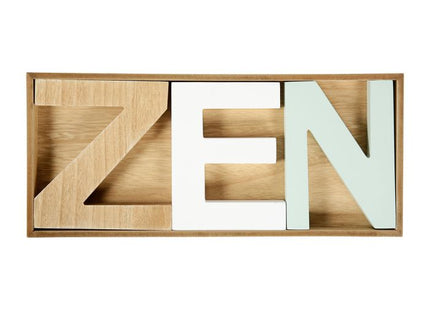 Palabra decorativa "ZEN" de madera natural 38x16cm - 30940