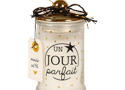 Vela perfumada en pote de vidrio cilíndrico - 31417