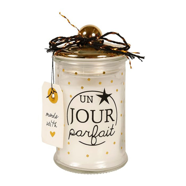 Vela perfumada en pote de vidrio cilíndrico - 31417