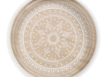 Bandeja redonda "Mandala" MDF natural D35cm - 32113