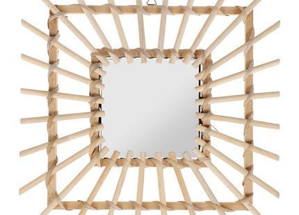 Espejo cuadrado de ratán y bambú  30x30cm - 32652
