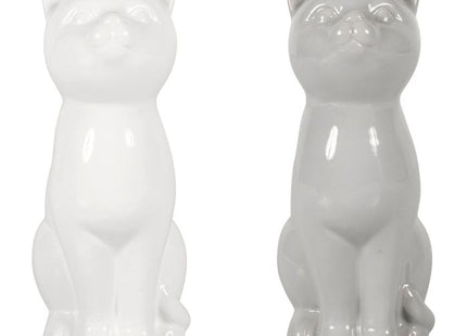 Gato de cerámica 2 opciones en blanco y gris - 32806