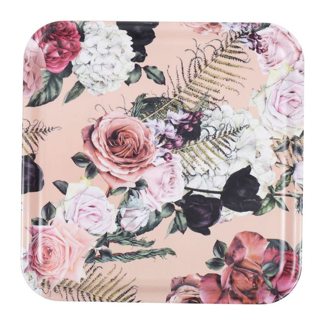 Bandeja cuadrada de melamina "Rosa" 33x33cm - 33176