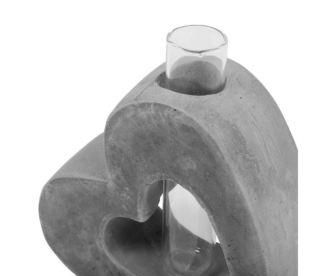 Tubo de vidrio soliflore de cemento con forma de corazón decorativo - 33222