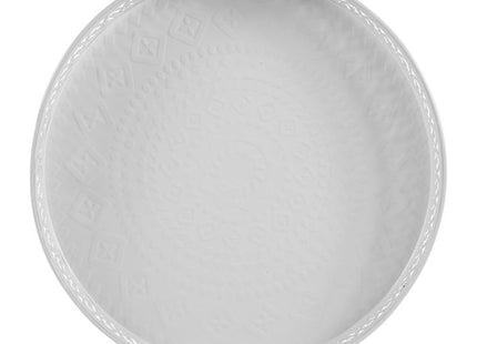 Bandeja redonda de metal blanco D31cm - 33815
