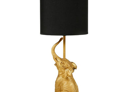 Velador "Elefante" de resina dorada A47cm - 34587