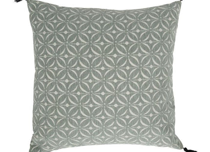 Almohada "Green" con pompones en negro y verde 45x45cm -  34778