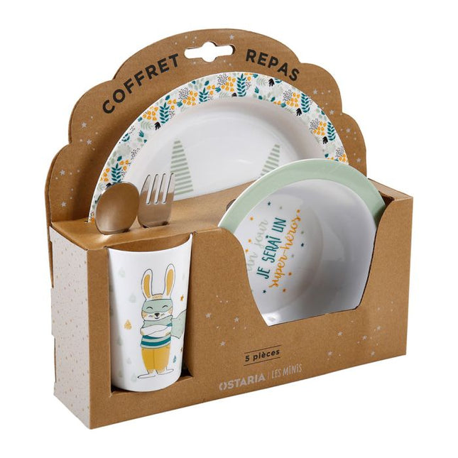 Set de comida infantil "Conejo" 5 piezas - 34995
