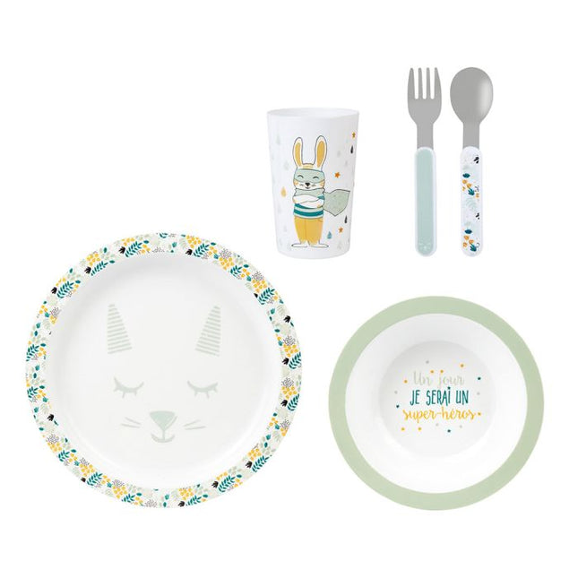 Set de comida infantil "Conejo" 5 piezas - 34995