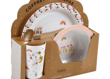 Set de comida infantil "Gato" 5 piezas - 34996