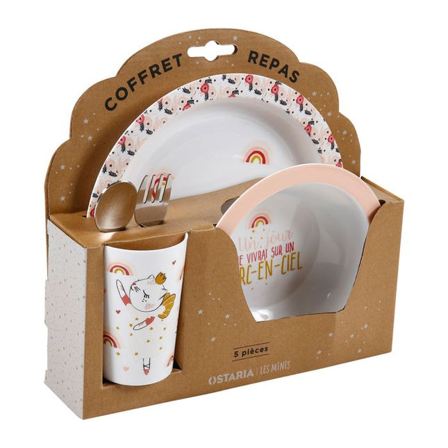 Set de comida infantil "Gato" 5 piezas - 34996