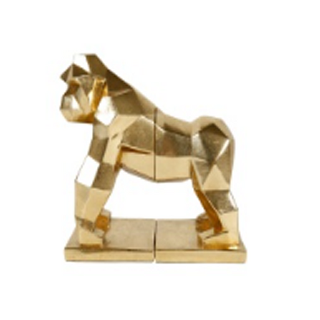 Sujeta libros de resina "Gorila" dorado - 35273