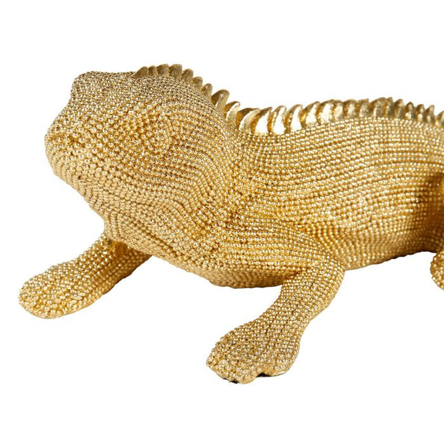 Lagarto de arena en resina dorada L31cm - 35275
