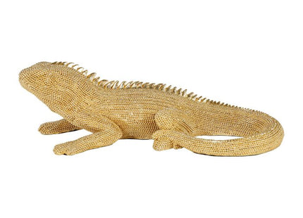 Lagarto de arena en resina dorada L31cm - 35275