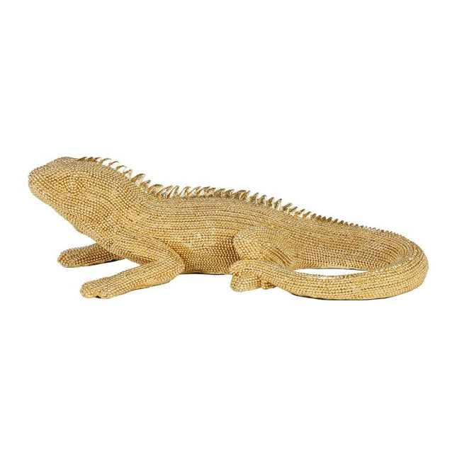 Lagarto de arena en resina dorada L31cm - 35275