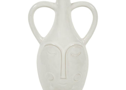 Jarrón "Visace" de cerámica blanca A26cm - 35279