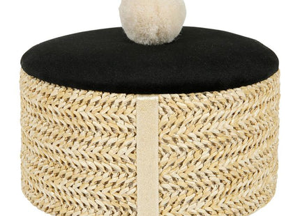 Caja cilíndrica de madera tejida D13,5cm - 35301