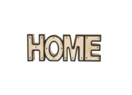 Palabra decorativa "Home" y luz LED - 35342