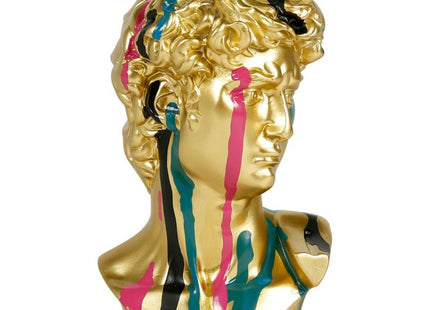 Busto de vinilo dorado con manchas multicolor - 35782