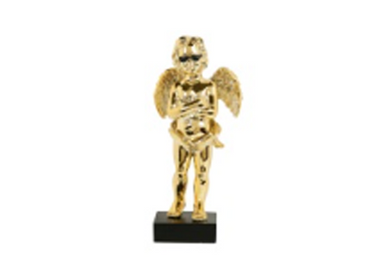 Estatuilla "Angel" dorado sobre base negra - 35819