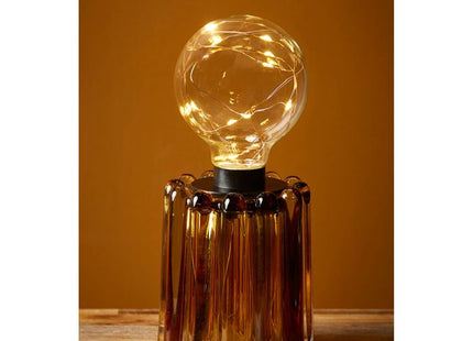 Velador a pilas de cristal dorado "Oblong" - 35839