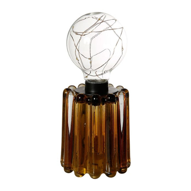 Velador a pilas de cristal dorado "Oblong" - 35839