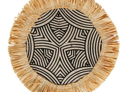 Deco pared "Nairobi" de madera y rafia x3 - 36101