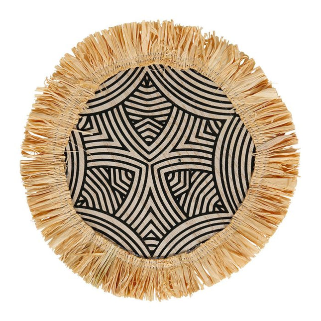 Deco pared "Nairobi" de madera y rafia x3 - 36101