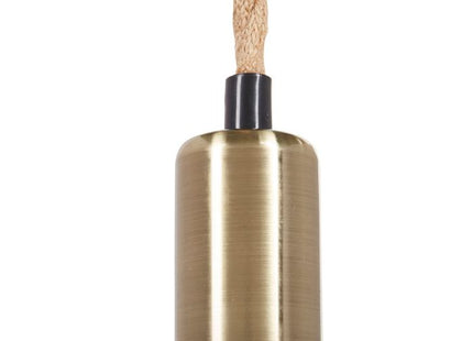 Lámpara suspendida de cuerda y metal dorado A90cm - 36150