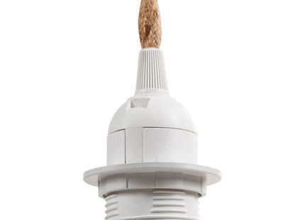 Lámpara suspendida de cuerda y metal blanco A90cm - 36151