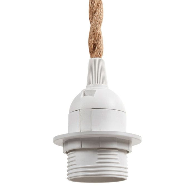 Lámpara suspendida de cuerda y metal blanco A90cm - 36151