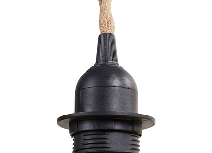 Lámpara suspendida de cuerda y metal negro A90cm  - 36152