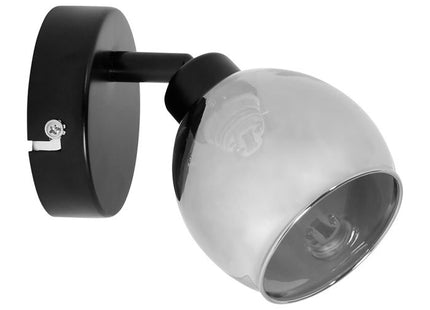 Aplique "Luna" de metal negro 1 ABJ de vidrio - 36209