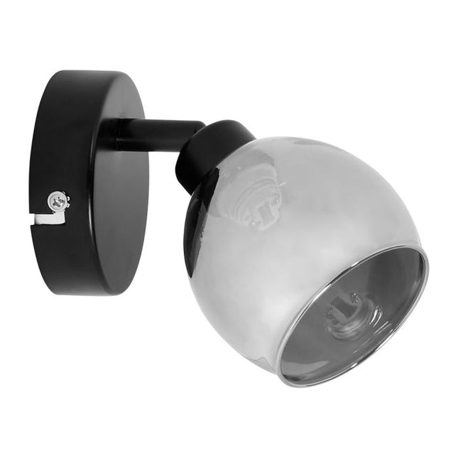 Aplique "Luna" de metal negro 1 ABJ de vidrio - 36209