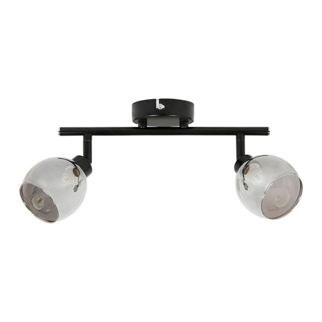 Aplique "Luna" de metal negro 2 ABJ de vidrio - 36210