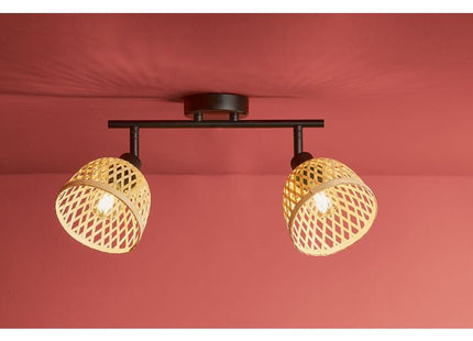 Aplique "Hanoi" de bambú y metal negro 2 ABJ - 36216