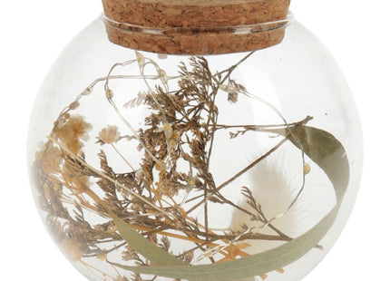 Florero de vidrio Led con flores secas A9cm - 36271