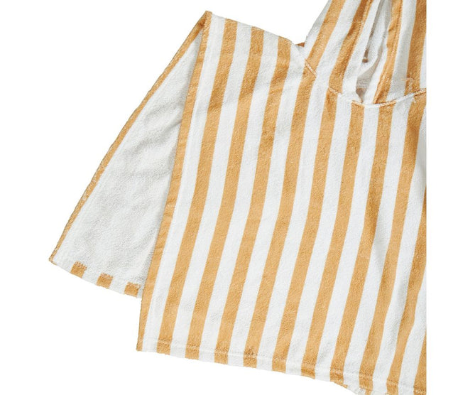 Salida de baño  de felpa con rayas color arena - 36316