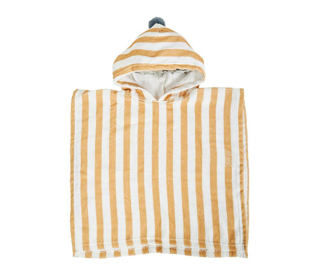 Salida de baño  de felpa con rayas color arena - 36316