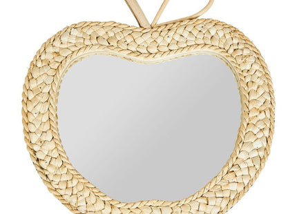 Espejo "Manzana" de cuerda trenzada 30x32cm - 36389